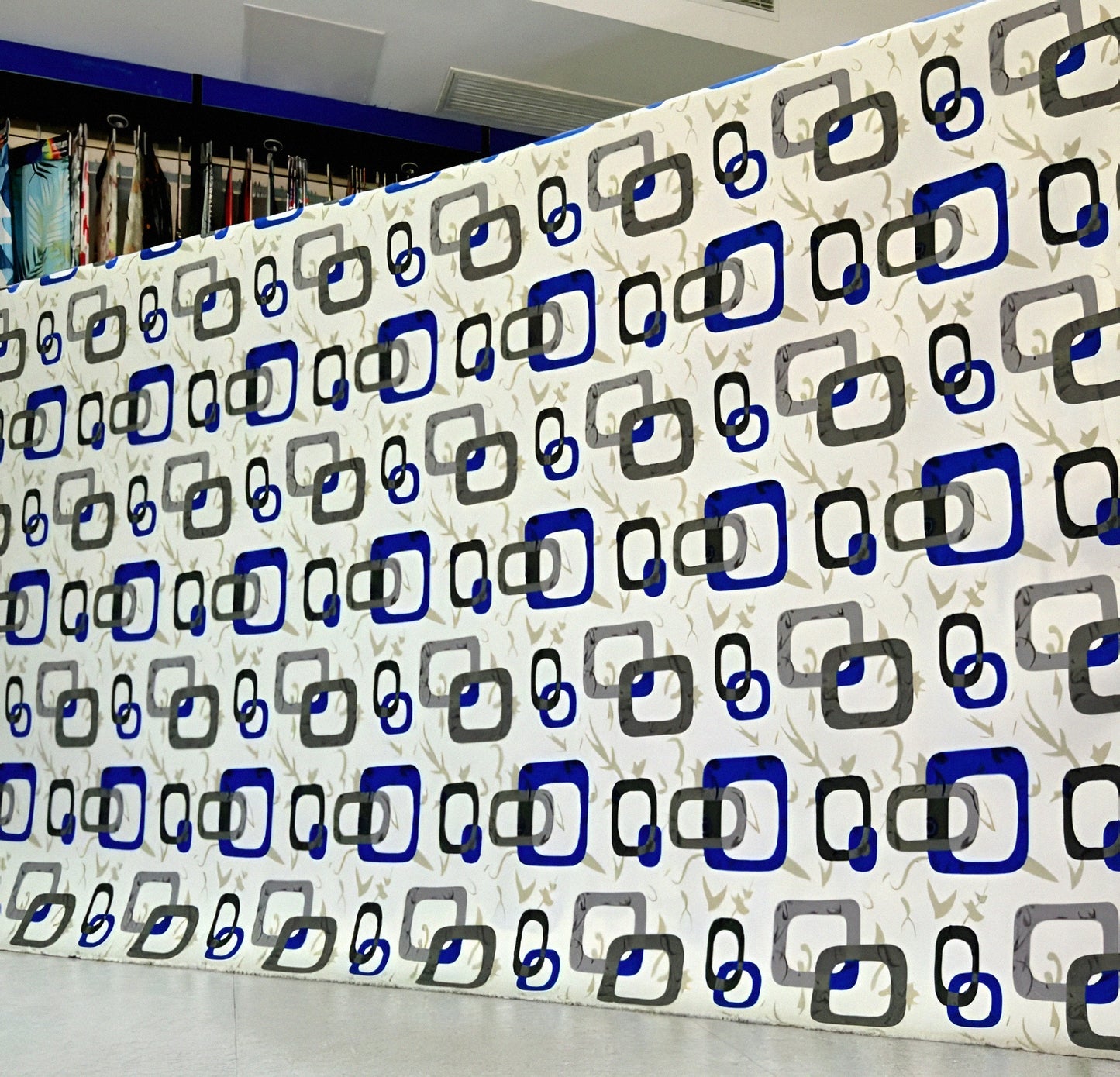 "Wholesale cotton bedsheet with blue and gray square pattern