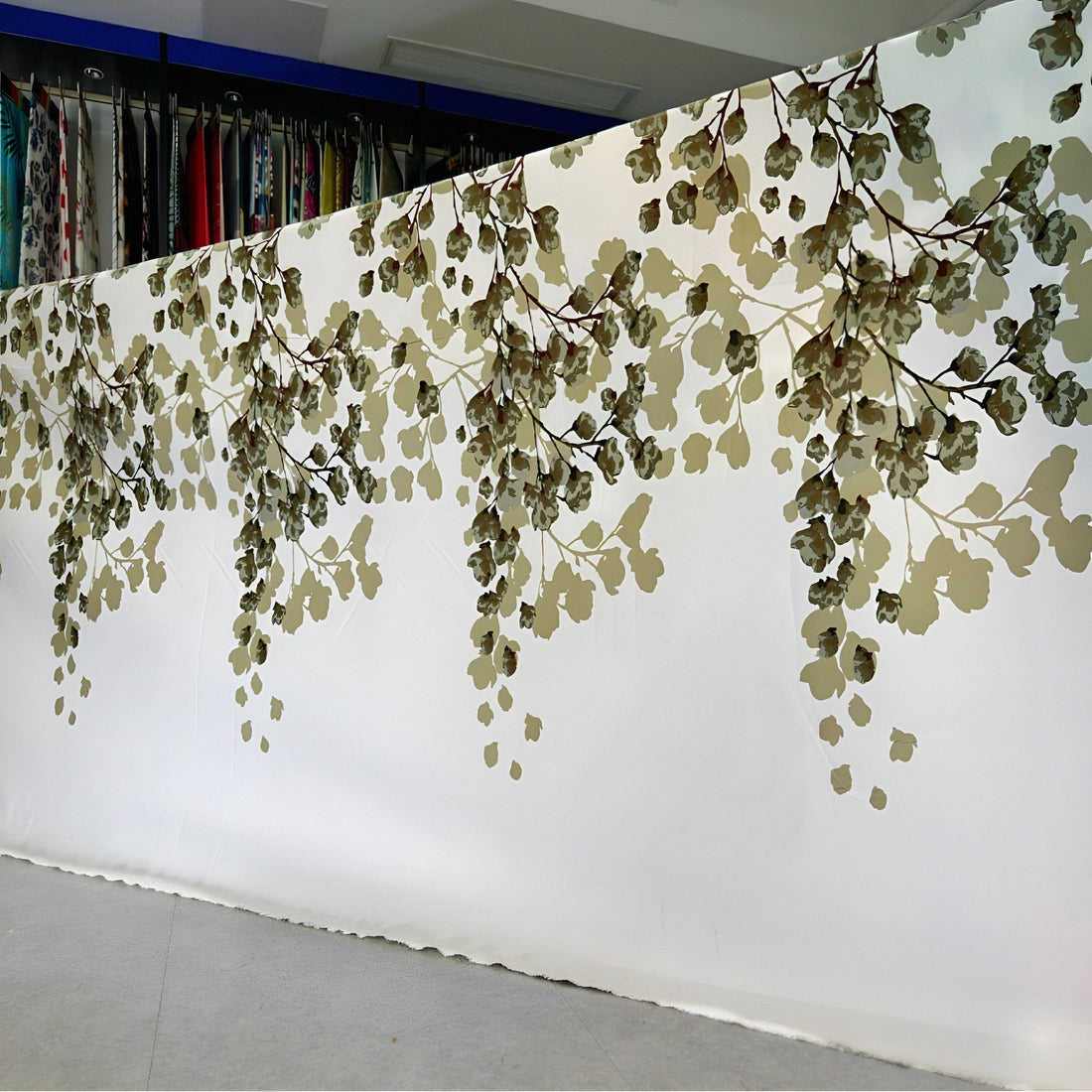 Floral printed bedsheet fabric roll with soft cotton texture for luxury bedding