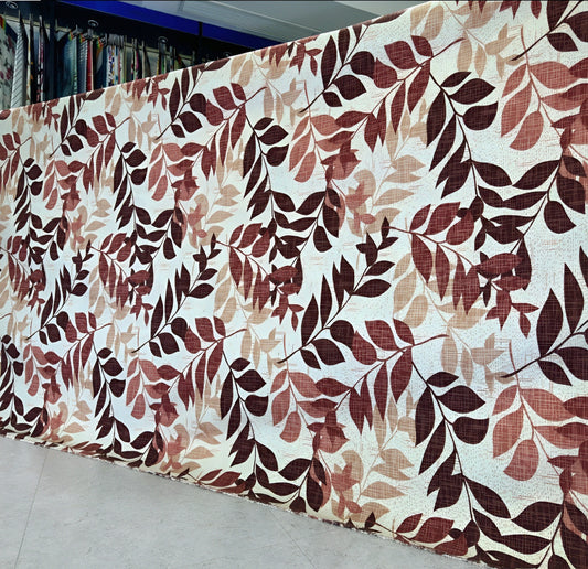 Brown and beige leaf print bedsheet for modern bedroom décor