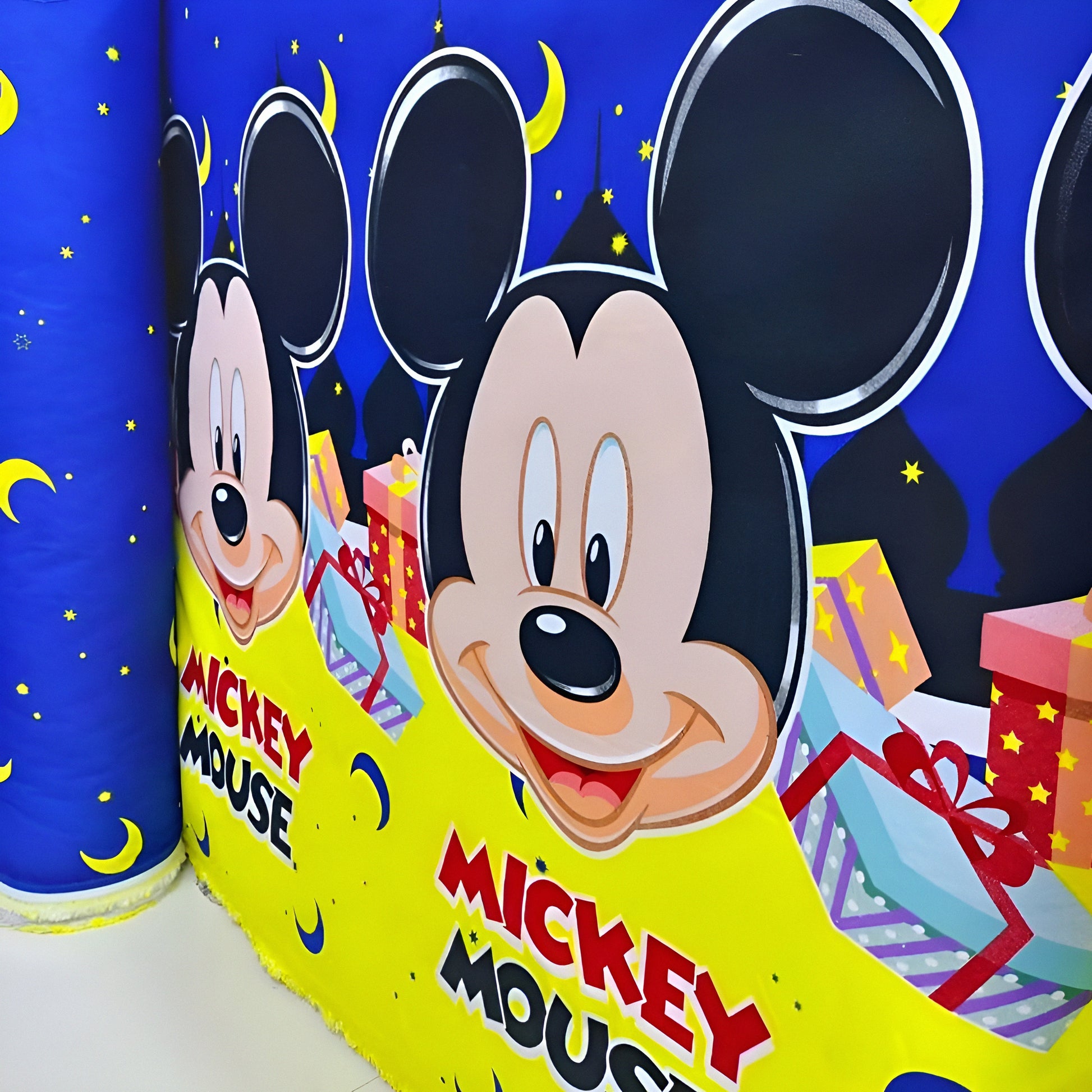 Character print cotton bedsheet with Mickey Mouse design, all sizes.