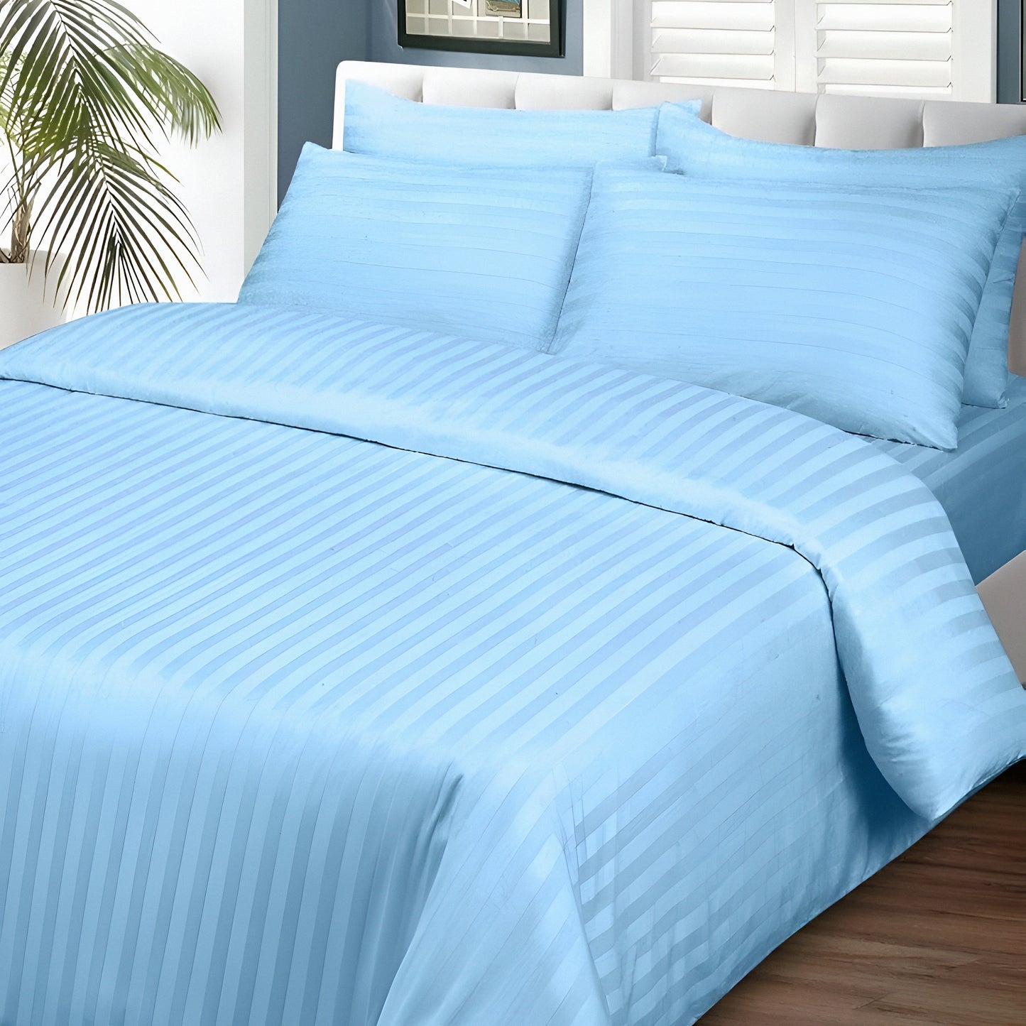 Luxury Plain Light Blue Bedsheet – Soft & Durable
