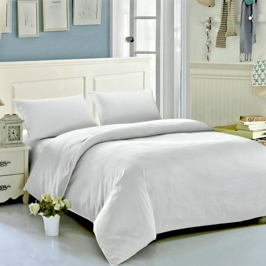 Luxury White Duvet Cover Set – Soft Breathable Cotton Blend