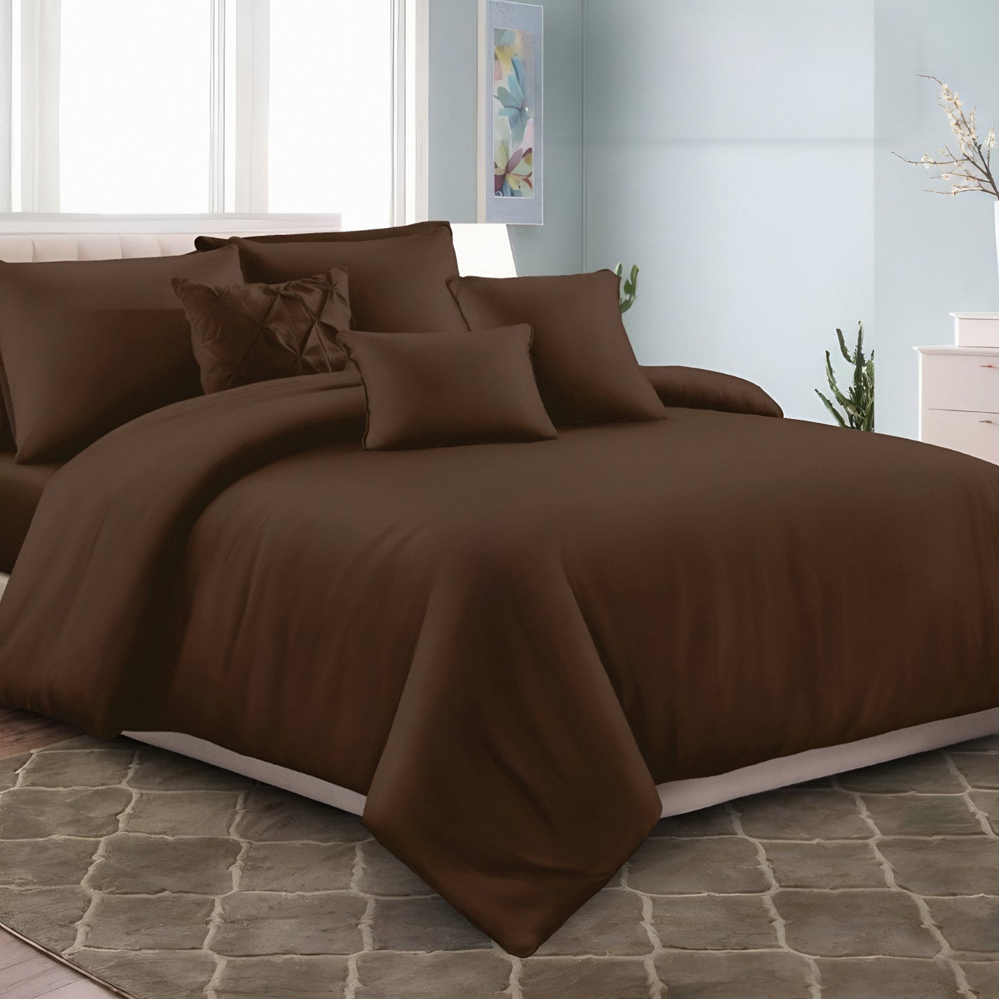 Elegant brown solid bedsheet product image