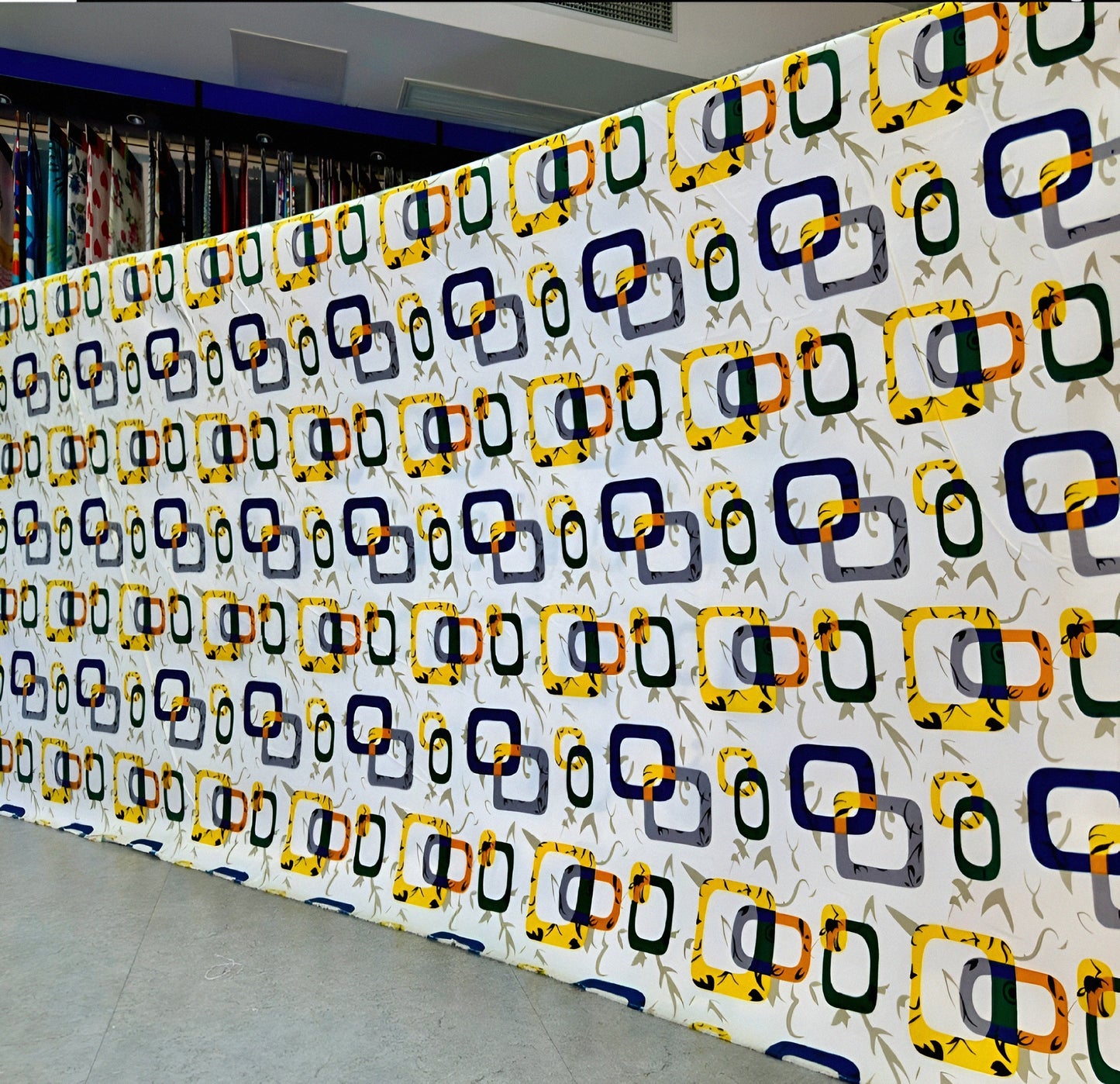 Stylish square and circle pattern yellow bedsheet for bedroom