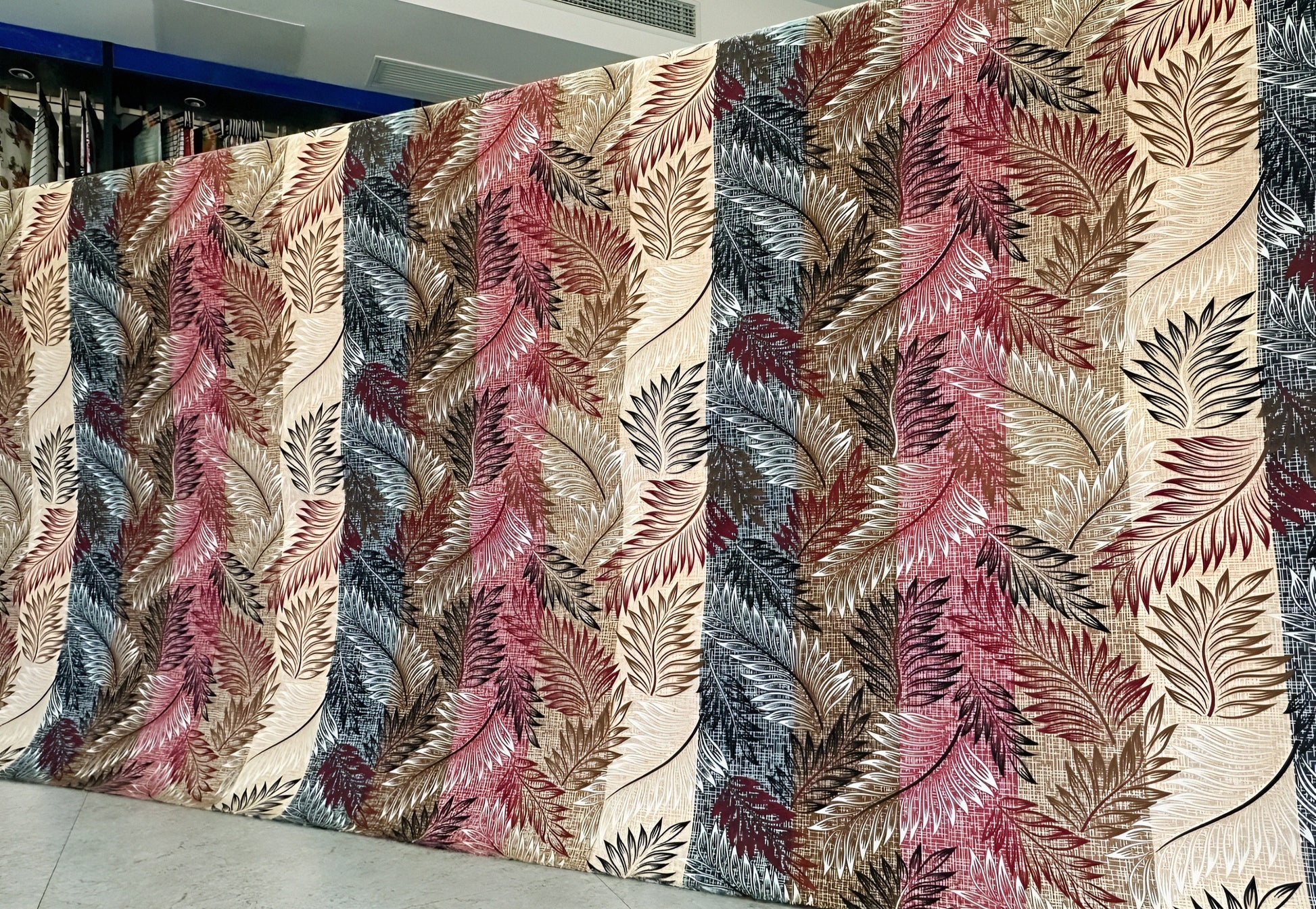 Wholesale cotton bedsheet in maroon and beige leaf print with pillow covers